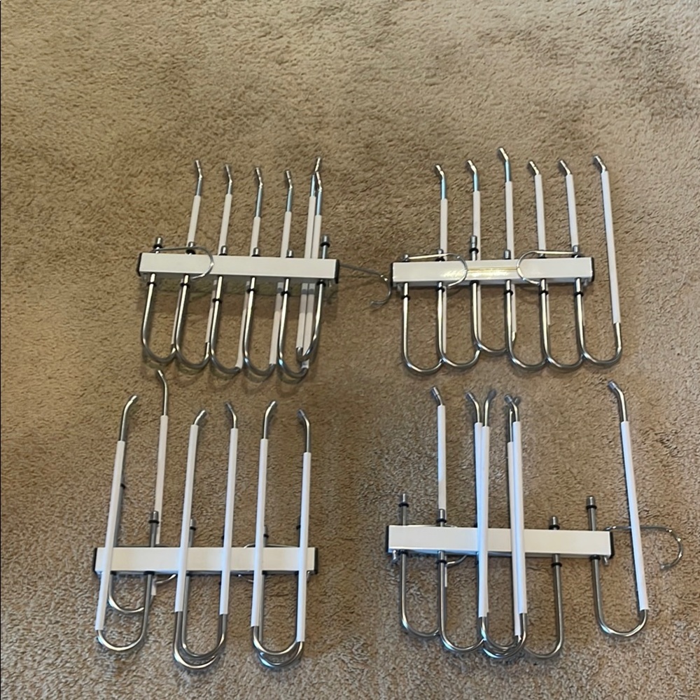 Set of Metal and White Wall Hooks